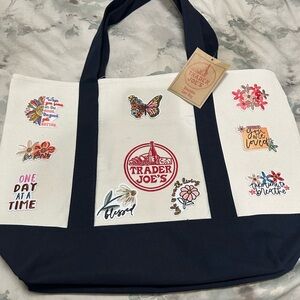 Trader Joe’s Tote Bag with embroidered iron on